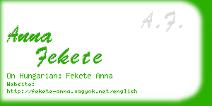 anna fekete business card